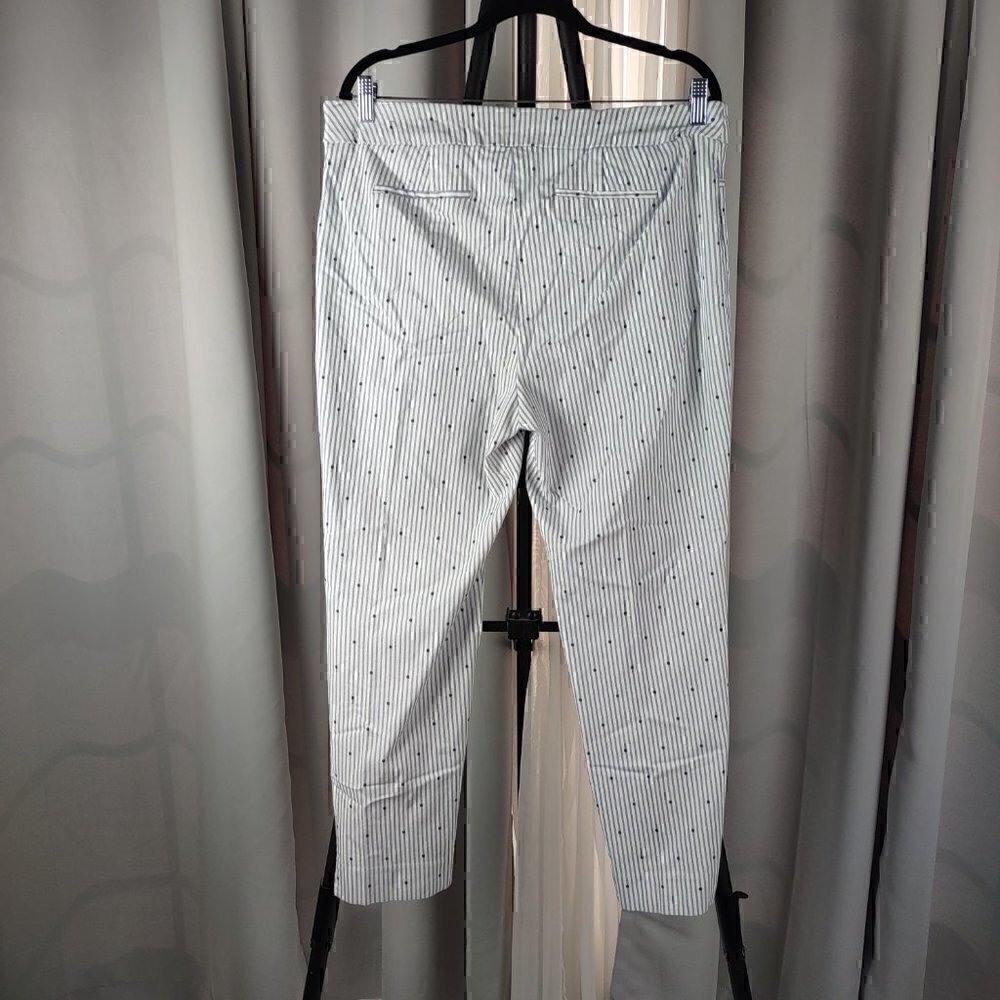 Chico's Womens Blue & White Striped, Polka Dot Cropped Pants Size 3R (16) - Picture 3 of 10